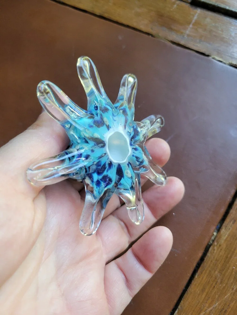Dynasty Gallery Blue Art Glass Octopus Paperweight Figurine